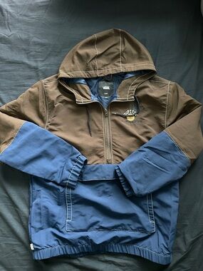 Vans x Zion Wright Half Zip Anorak Jacket Blue Brown